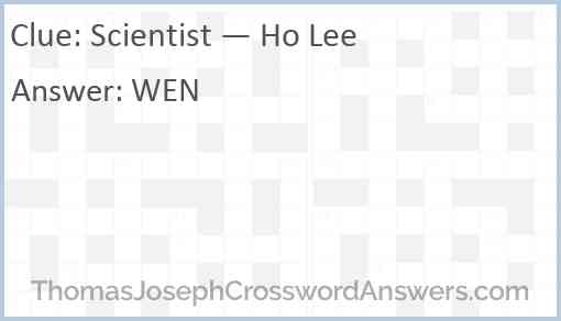 Scientist — Ho Lee Answer