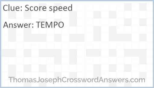 Score speed Answer
