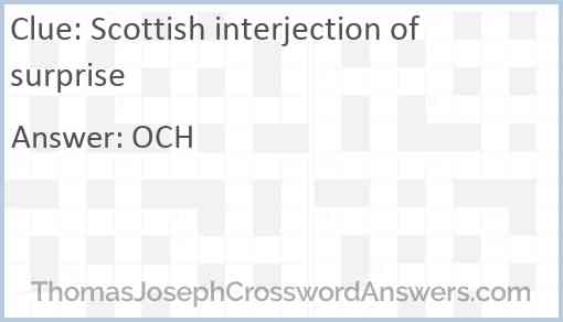 Scottish interjection of surprise Answer
