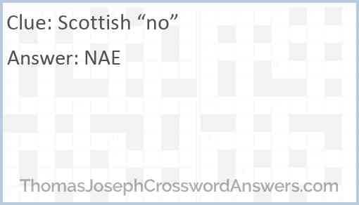 Scottish “no” Answer