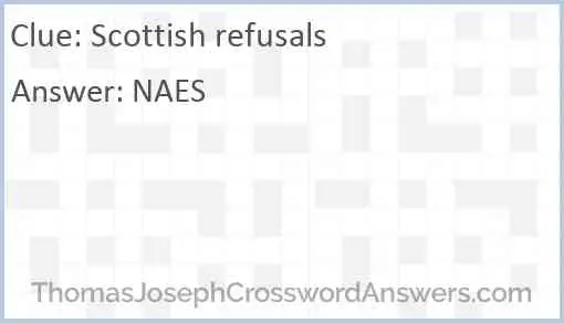 Scottish refusals Answer