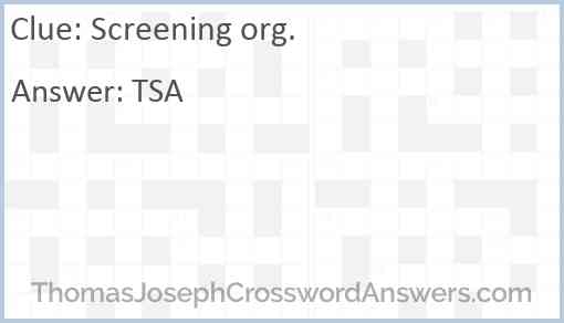 Screening org. Answer