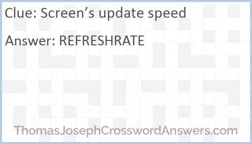 Screen’s update speed Answer