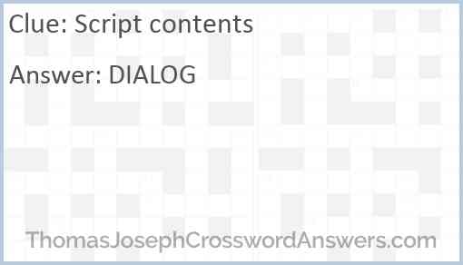 Script contents Answer