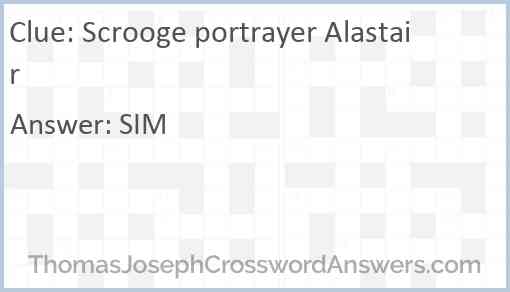 Scrooge portrayer Alastair Answer