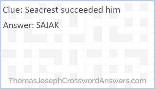 Seacrest succeeded him Answer