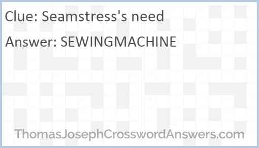 Seamstress's need Answer