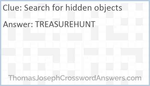 Search for hidden objects Answer