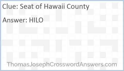 Seat of Hawaii County Answer