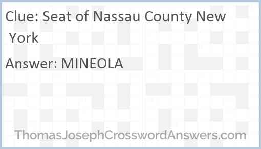Seat of Nassau County New York Answer