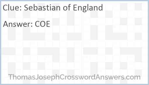 Sebastian of England Answer