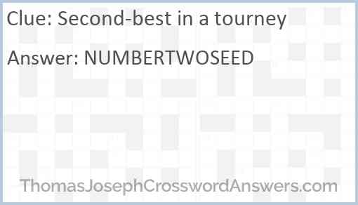 Second-best in a tourney Answer