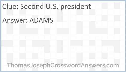 Second U.S. president Answer