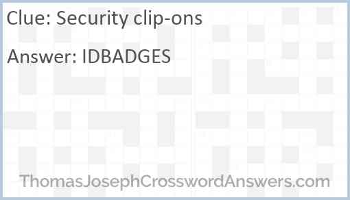 Security clip-ons Answer