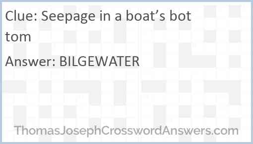 Seepage in a boat’s bottom Answer
