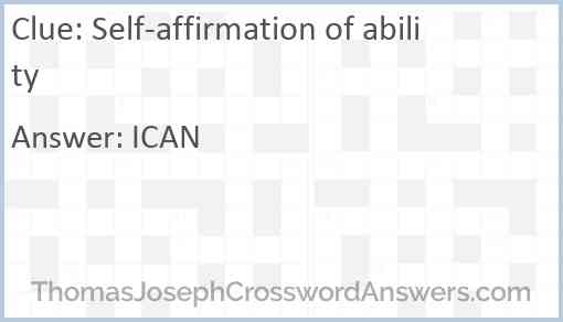 Self-affirmation of ability Answer