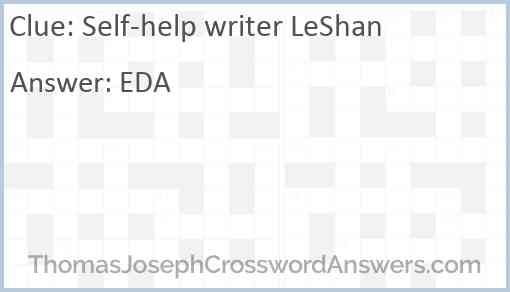 Self-help writer LeShan Answer