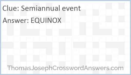 Semiannual event Answer