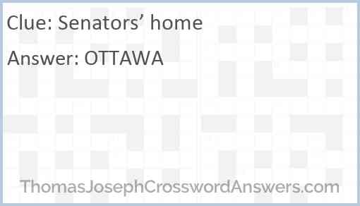 Senators’ home Answer