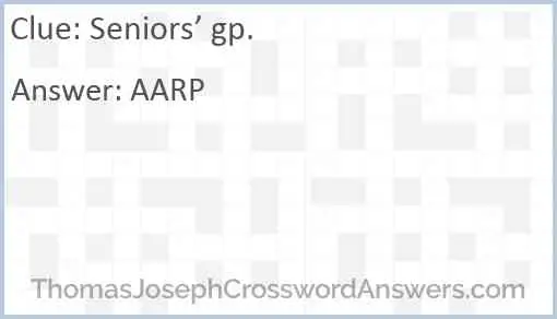 Seniors’ gp. Answer
