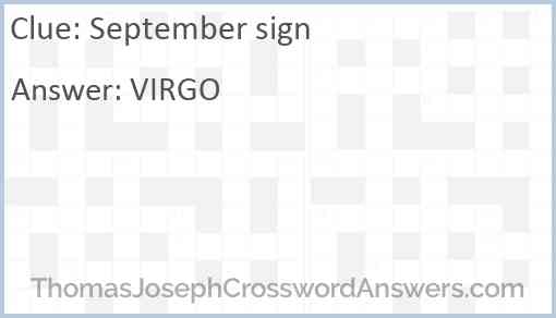 September sign Answer