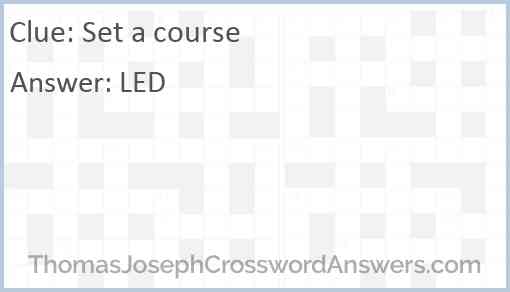 Set a course Answer