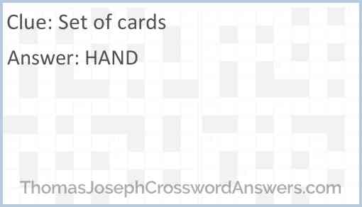Set of cards Answer