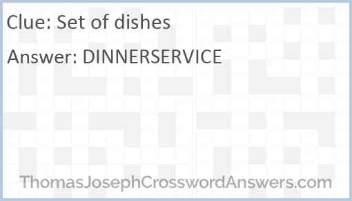 Set of dishes Answer