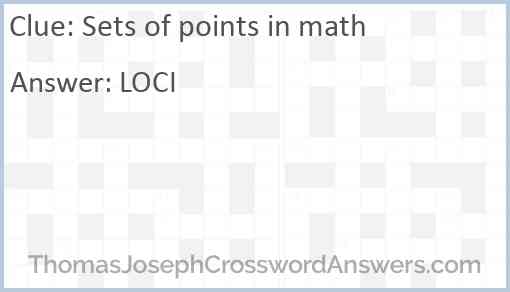 Sets of points in math Answer
