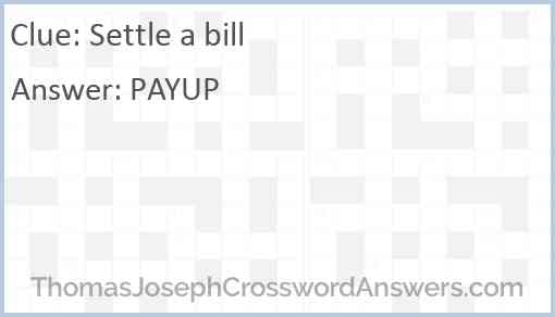 Settle a bill Answer