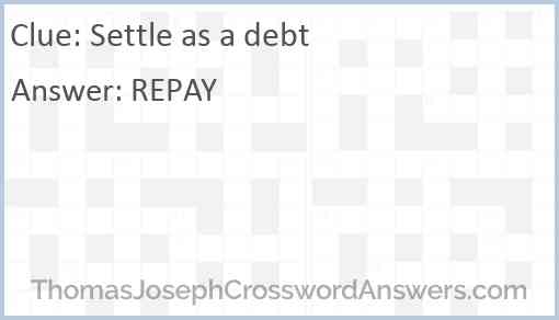 Settle as a debt Answer