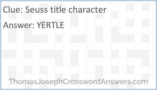 Seuss title character Answer