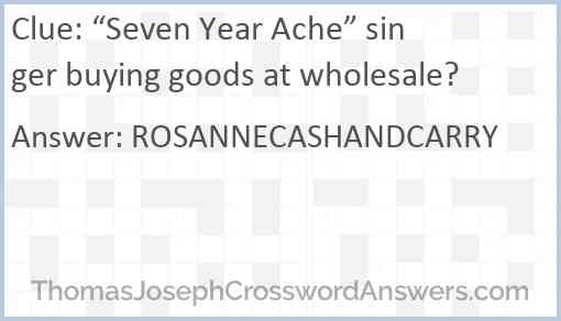 “Seven Year Ache” singer buying goods at wholesale? Answer