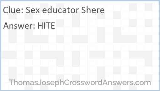 Sex educator Shere Answer