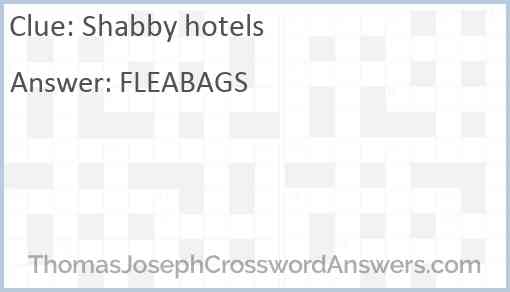 Shabby hotels Answer