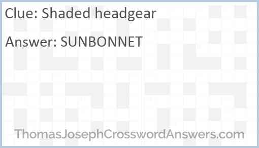 Shaded headgear Answer