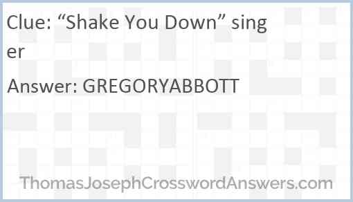 “Shake You Down” singer Answer