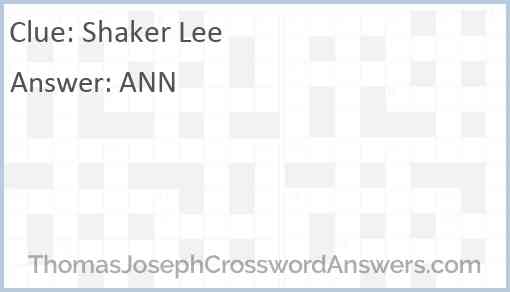 Shaker Lee Answer