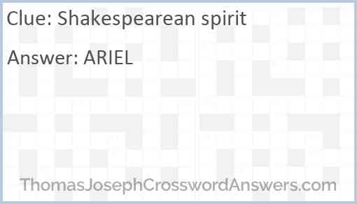 Shakespearean spirit Answer