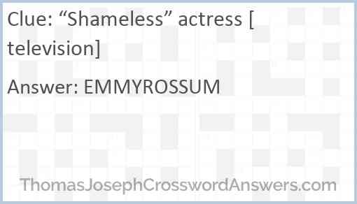 “Shameless” actress [television] Answer