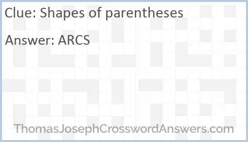 Shapes of parentheses Answer