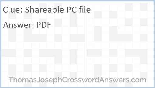 Shareable PC file Answer