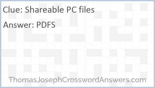Shareable PC files Answer