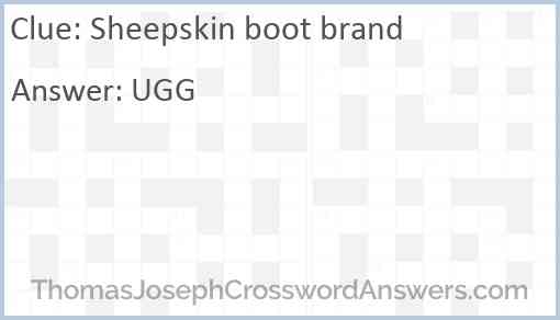 Sheepskin boot brand Answer