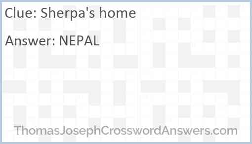 Sherpa's home Answer