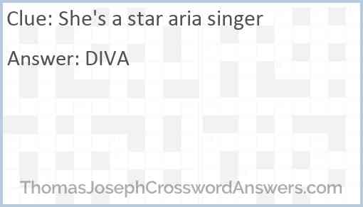She's a star aria singer Answer