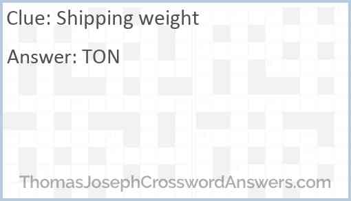 Shipping weight Answer