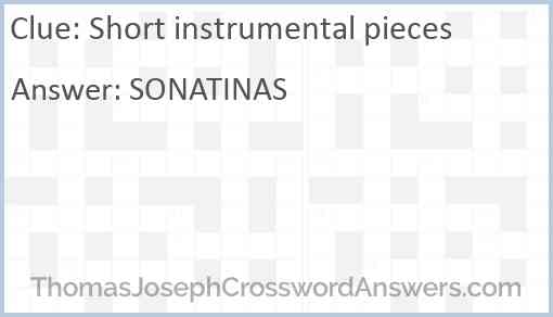 Short instrumental pieces Answer