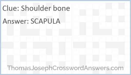 Shoulder bone Answer