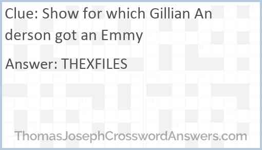 Show for which Gillian Anderson got an Emmy Answer